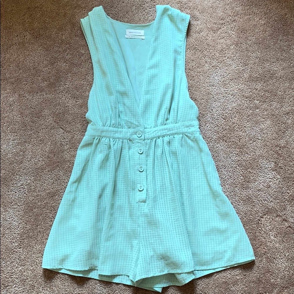 UO Green Checkered Romper